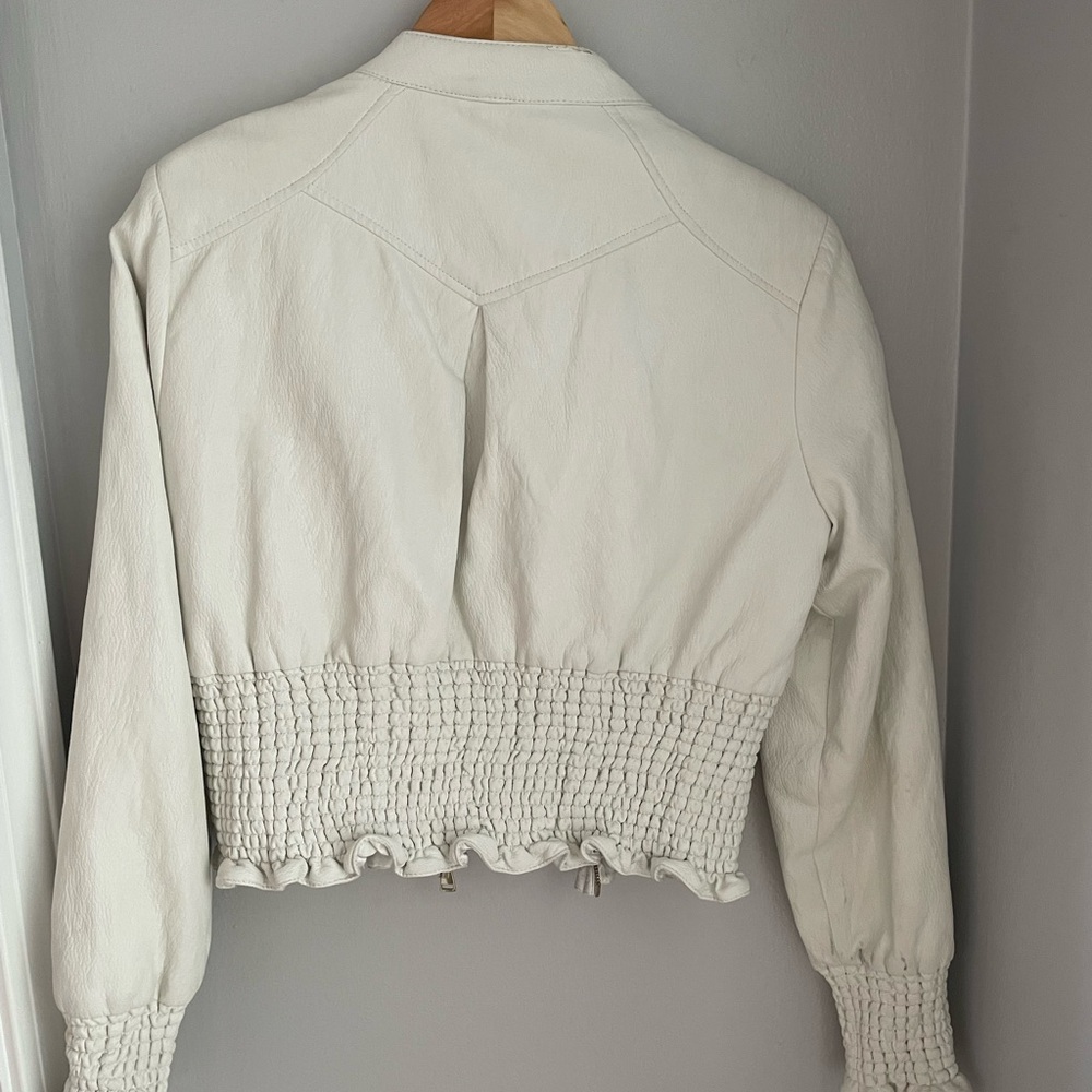 bebe Cream Bomber Jacket